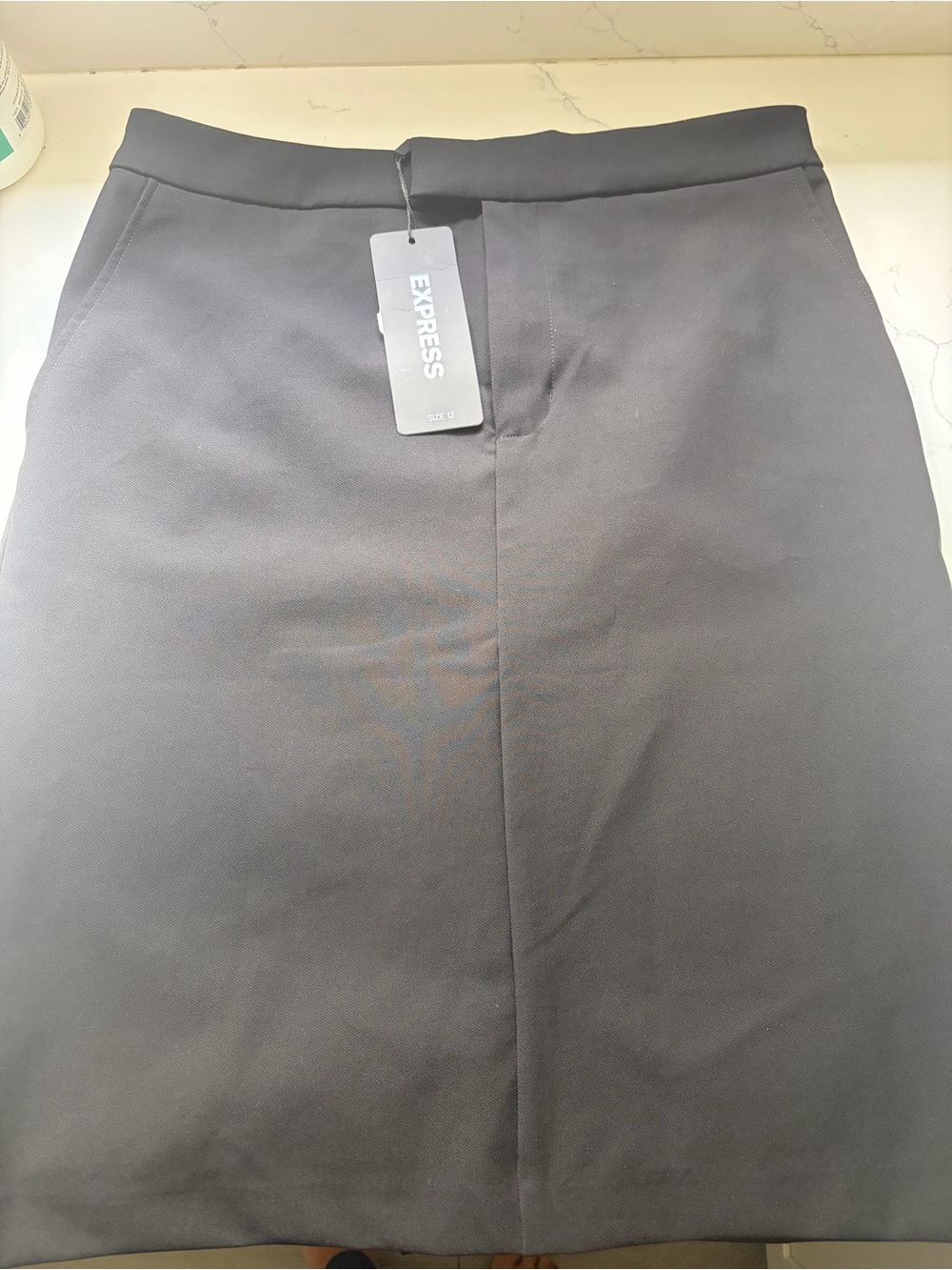 Express Black Pencil Skirt with Front Seam